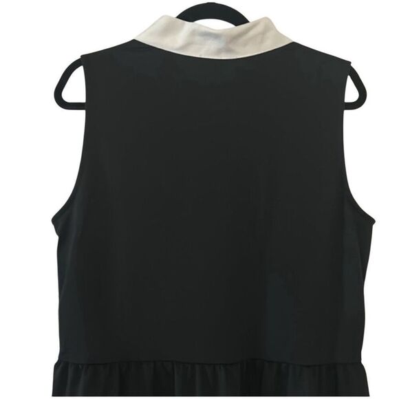 NWT NAUTICA Tiered Dress Size XXL Black White Sleeveless Collared Mini Pockets - Picture 9 of 13
